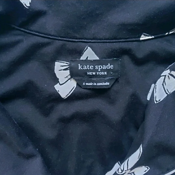Kate Spade Bow Pajama Set Womens Small Black White 2-piece Bows Pants Top #42 - Picture 8 of 11